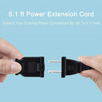 5ft Extension Cord, 2 Prong Small and Thin Extension Cords, Male/Female - Image 6