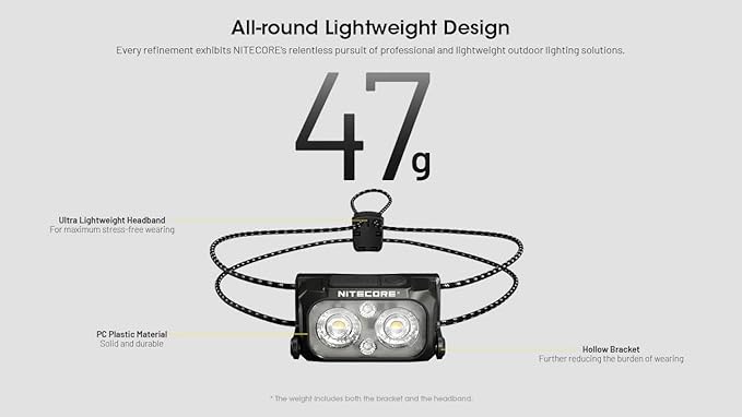 Nitecore NU25 MCT UL 400 Lumens Ultra Lightweight Headlamp, USB-C Rechargeable - Image 3