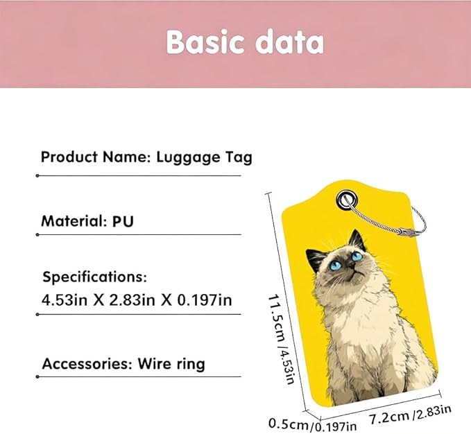 2Pcs Vintage Rose Luggage Tags for Suitcases, 2.83x4.53 Floral Travel ID Labels - Image 3
