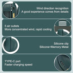 TFQXA1Z Portable Silent Clip On Bladeless Fan, Rechargeable Wearable Fan - Image 7