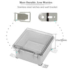 Zulkit Junction Box IP67 Waterproof Electrical Box Hinged Clear Cover Stainless - Image 2