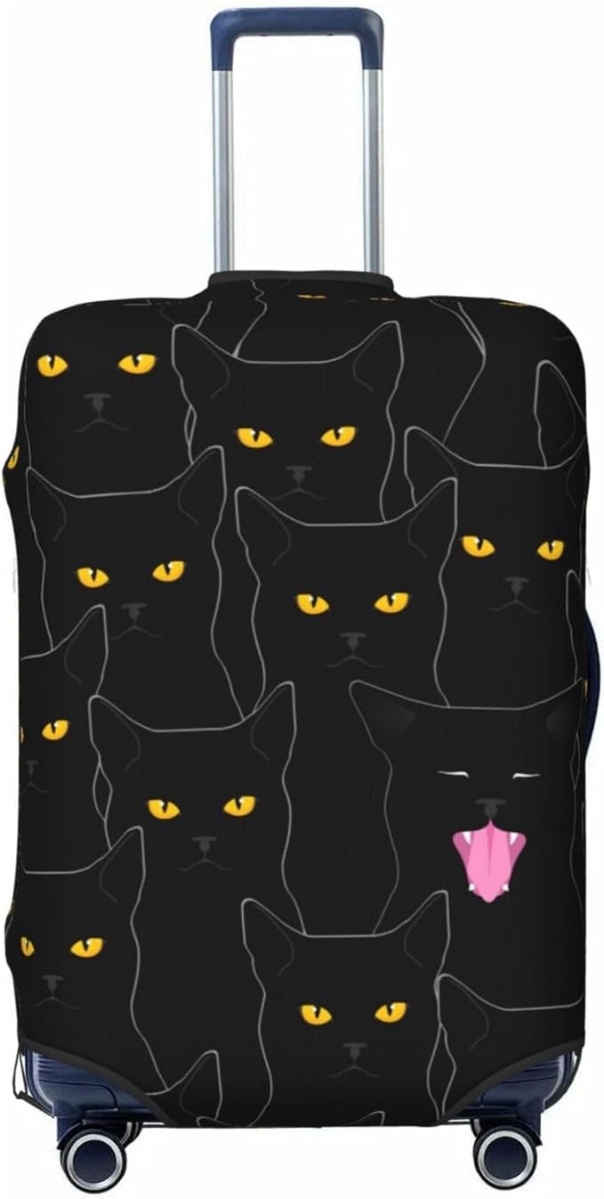 Black Cat Elastic Luggage Cover, Suitcase Protector by XBFCDN