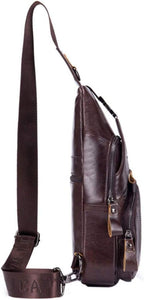 Hebetag Leather Sling Bag Crossbody Backpack - Image 3