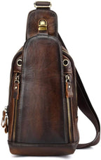 Hebetag Leather Sling Bag Crossbody Backpack by Hebetag