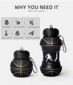 Louis Donné Silicone Collapsible Water Bottle, Toddler Water Bottle Black - Image 5