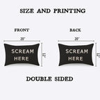 TKS MITLAN Scream Here Pillow Cover 12x20 inch Black White Phrase Pillows - Image 4