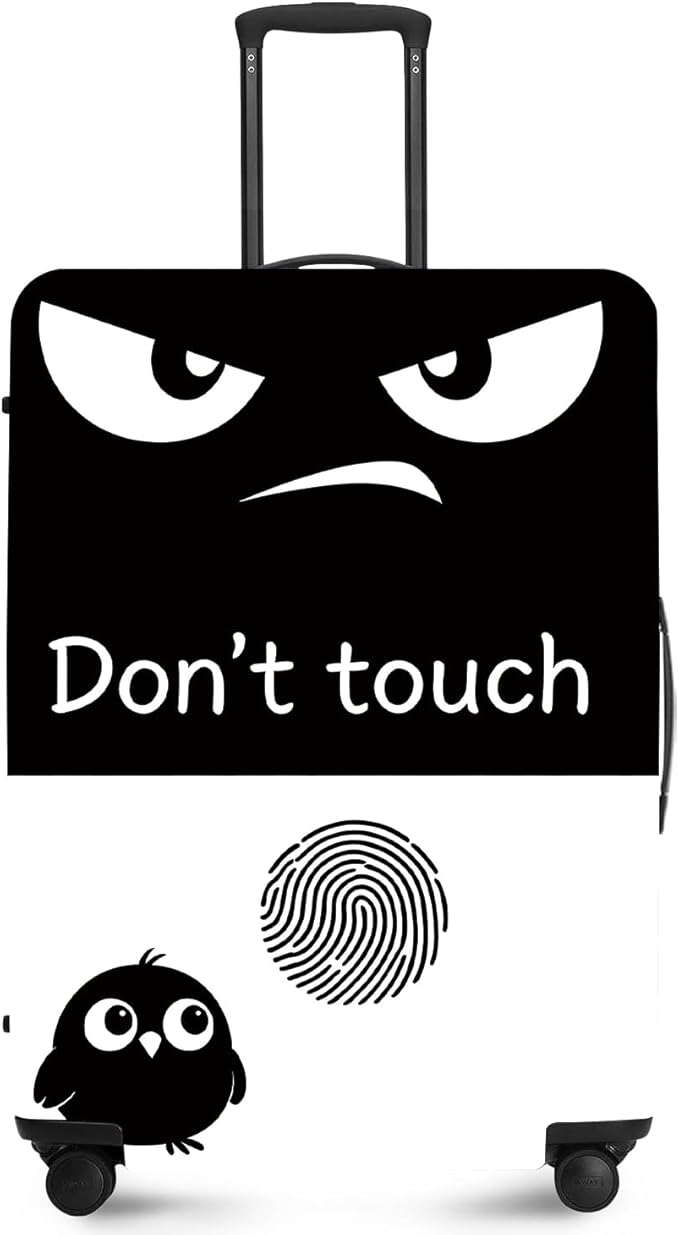 ANNA QUEEN Funny Don't Touch Luggage Cover, Stretchable Suitcase Protector by ANNAQUEEN