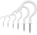 100 PCS Screw in Cup Hooks, 6 Size Vinyl Coated Screw Ceiling Wind Chimes Cup by DRTDERUITAI