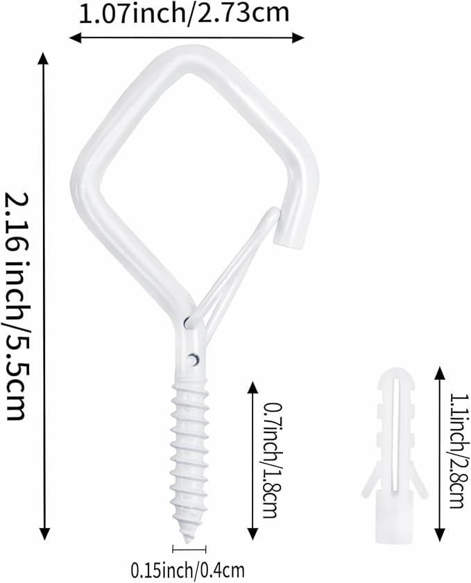 120 Pcs White Eye Hooks Screw Heavy Duty, Ceiling Hooks - Image 2