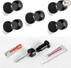 5 Packs CNC Stainless Steel Black Towel Hook：Multipurpose Wall Mount & Adhesive by HAUSIST