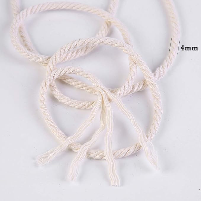 Macrame Cord 4mm x 109Yards 100% Natural Cotton Macrame Rope Cotton Cord - Image 3