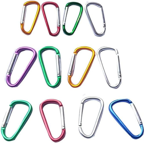 12Pcs Aluminum Carabiner D Ring, Includes Small 1.8" Carbineers, Medium 2.2" D by HeGangLy