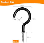 Cup Screw Hooks, 1-1/2 inch Vinyl Coated Ceiling 45 Pack Screw in Hooks Plant - Image 3