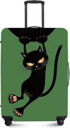 ANNA QUEEN Black Cat Hanging Cartoon Luggage Cover, Cute Stretchable Suitcase by ANNAQUEEN