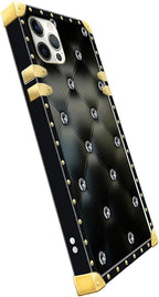 Compatible with iPhone 11 Pro Max Case, Shiny Black Sofa Crystal Luxury Golden - Image 4