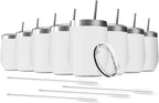 8 Pack 12 oz Stainless Steel Wine Tumbler by Deitybless