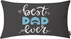 EKOBLA Happy Father's Day Lumbar Pillow Cases Best Dad Ever Mustache Beard by EKOBLA