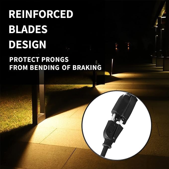 Indoor Outdoor Extension Cord Weatherproof, UL Certified, 14 Gauge 8FT Black 3 - Image 4