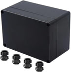 Project Box ABS Black Electrical Boxes IP65 Outdoor Waterproof Box Electronic by Raculety