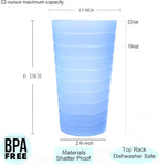 KX-WARE Mixed Drinkware 22-ounce Plastic Tumblers/Drinking Glasses/Party - Image 2