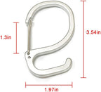 6 Pack S-Shaped Hooks with Clip Anti Drop S Hooks with Safety Buckle to Prevent - Image 2