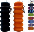 Collapsible Water Bottles 2 Pack 16oz, Travel Portable Sport Water Bottle by Dontinhu
