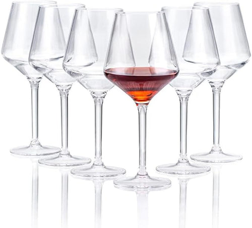16-ounce Plastic Stem Wine Glasses, All Purpose Arcylic Glasses by ZAINCA