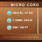 Micro Paracord, 1.18mm x 100ft Thin Mini Utility Braided Small Paracord - Image 2