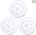 STAR-SPANGLED 3 Pack 2.8” Motion Sensor Lights Indoor AAA Battery Operated by STAR-SPANGLED