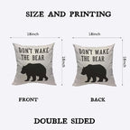 TKS MITLAN Don't Wake The Bear Decorative Pillow Covers Cool Animal Bear Black - Image 2