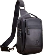 Leather Sling Bag Backpack for Men Women Outdoor Travel Hiking Business - Image 2