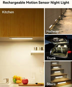 Rechargeable Under Cabinet Lighting 12 Inch 6-Pack, Motion Sensor Light Indoor - Image 6