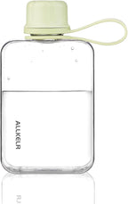 Portable Flat Water Bottle, BPA Free Reusable Tritan Plastic Travel Water by ALLKELR