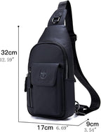 Hebetag Leather Sling Bag Hiking Daypack - Image 5