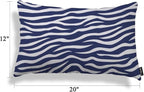 EKOBLA Zebra Stripe 12x20 Pillow Case Distressed Navy Blue White Animal Skin - Image 5