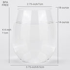 KOXIN-KARLU Classic 18-ounce Acrylic Stemless Wine Glasses, Unbreakable Mixed - Image 2