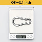Stainless Steel Carabiner Clips Heavy Duty.Spring Snap Hook Carabiner 12 Pack. - Image 5
