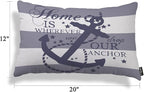 EKOBLA Nautical Pillow Covers Home is Wherever We Drop Our Anchor Waist Lumbar - Image 5