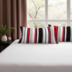 Vertical Lines Striped Pillow Covers 12 X 20 Black White Grey Red Watercolor - Image 9