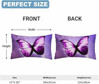 Purple Butterfly Couch Pillow Covers 12 X 20 Vibrant Magical Nature Insect Set - Image 2