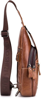 Hebetag Leather Sling Bag Crossbody Backpack - Image 3