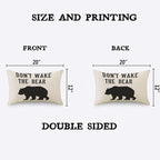 TKS MITLAN Don't Wake The Bear Decorative Pillow Covers Cool Animal Bear Black - Image 4