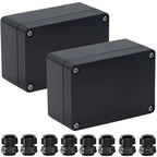 2 Packs Junction Box IP65 Waterproof ABS Plastic Electrical Project Case Power by Otdorpatio