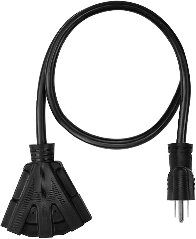 6FT 12/3 Outdoor Extension Cord, Heavy Duty 3-Outlet SJTW Indoor/Outdoor - Image 2