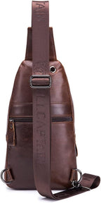 Hebetag Leather Sling Bag Crossbody Backpack - Image 2