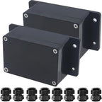 2pcs Project Box ABS Black Electrical Boxes IP65 Outdoor Waterproof Box by Raculety
