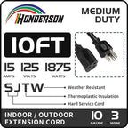 Indoor Outdoor Extension Cord Weatherproof, UL Certified, 10 Gauge 10FT Black 3 - Image 2