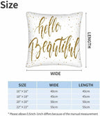Hello Beautiful Bling Pillow Covers 18 X 18 Gold Glitter Motivational Quote Set - Image 6