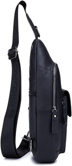 Hebetag Leather Sling Bag Hiking Daypack - Image 4