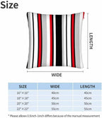 Vertical Lines Striped Pillow Covers 18 X 18 Black White Grey Red Watercolor - Image 6